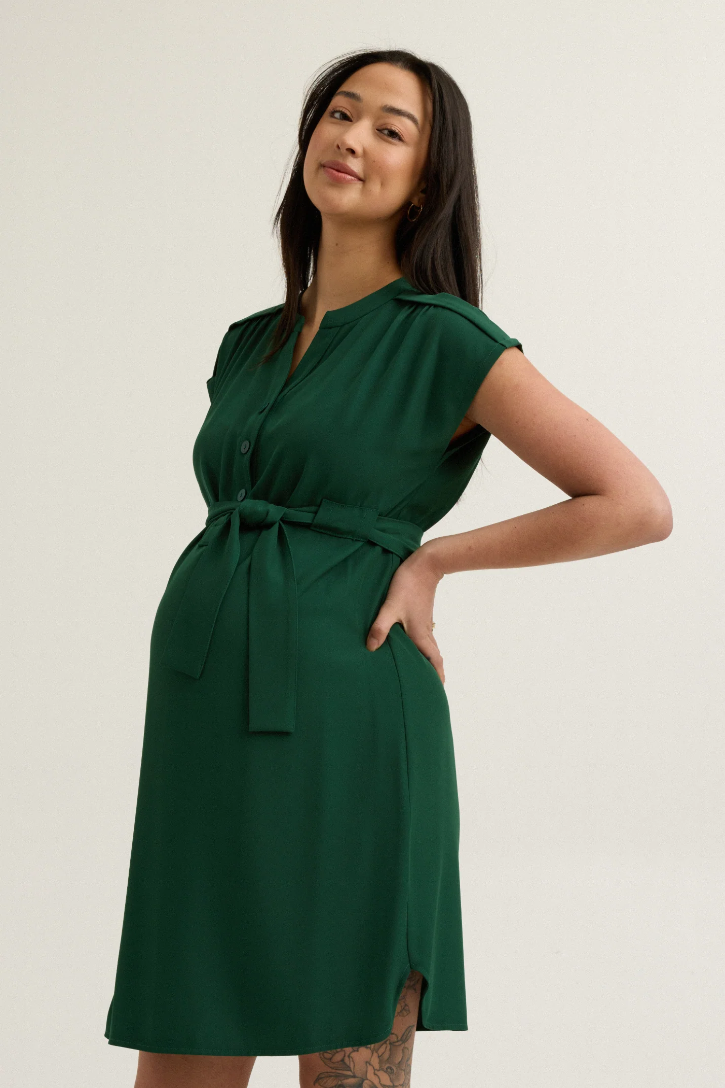 Belted Woven Dress - Image 4