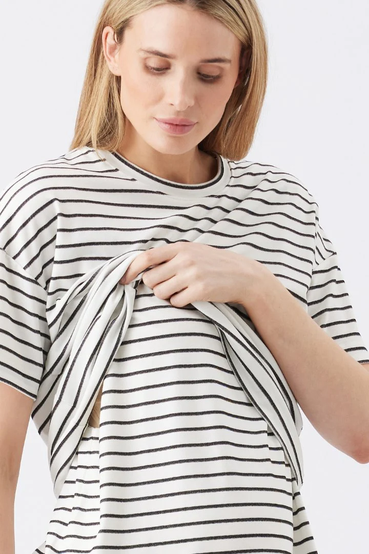 Jada Stripe Nursing Tee - Image 6