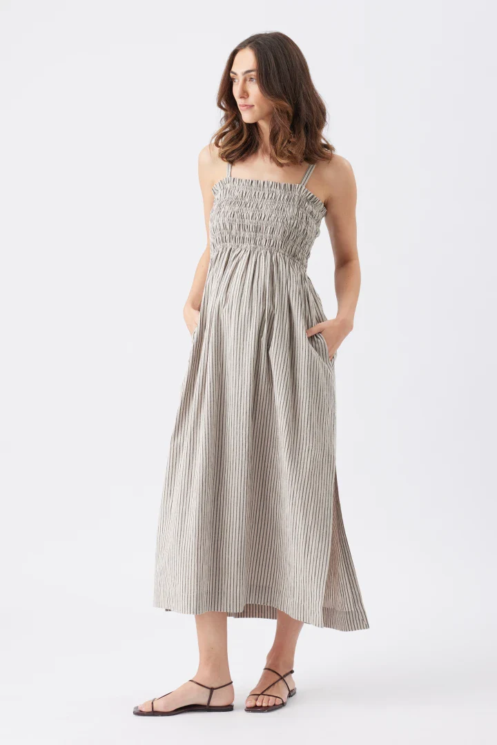 Leo Stripe Shirred Dress - Image 3